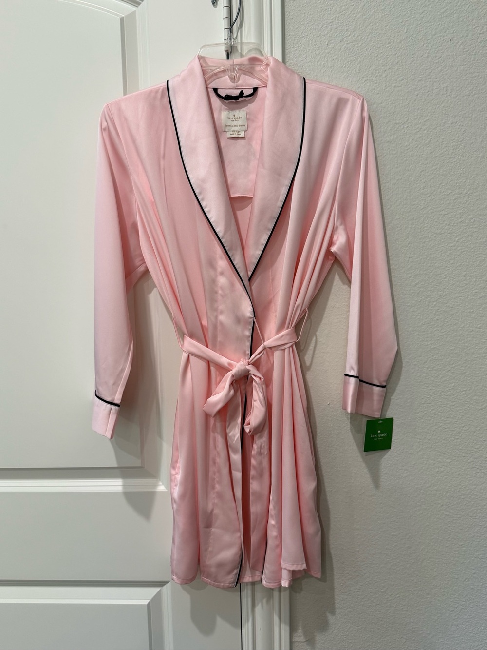 NWT Kate Spade Pink Satin Robe Early Bird Small/X-Small